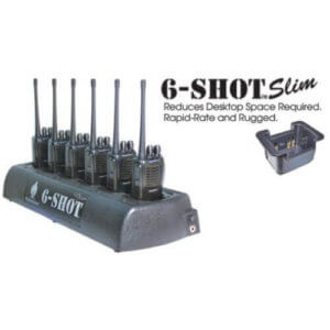 6-Shot-Slim Multi-Unit Battery Charger with Radios