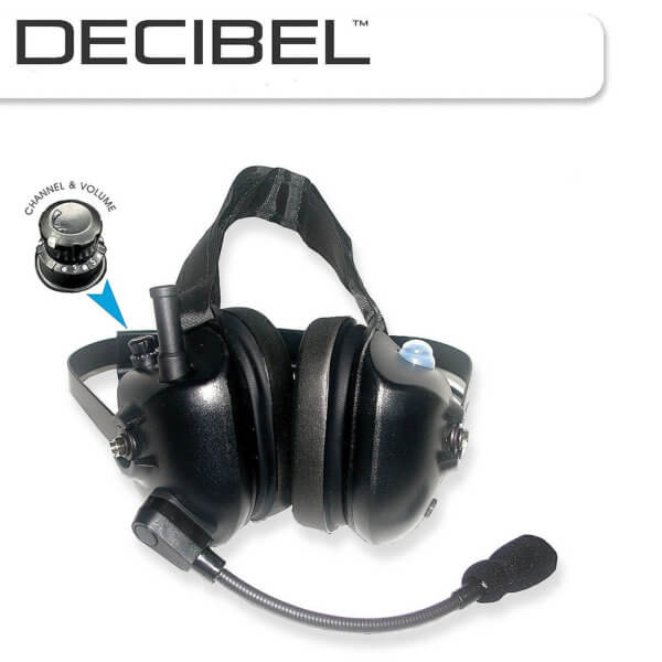 Decibel High Noise Reduction Headset with Built-In Two-Way Radio